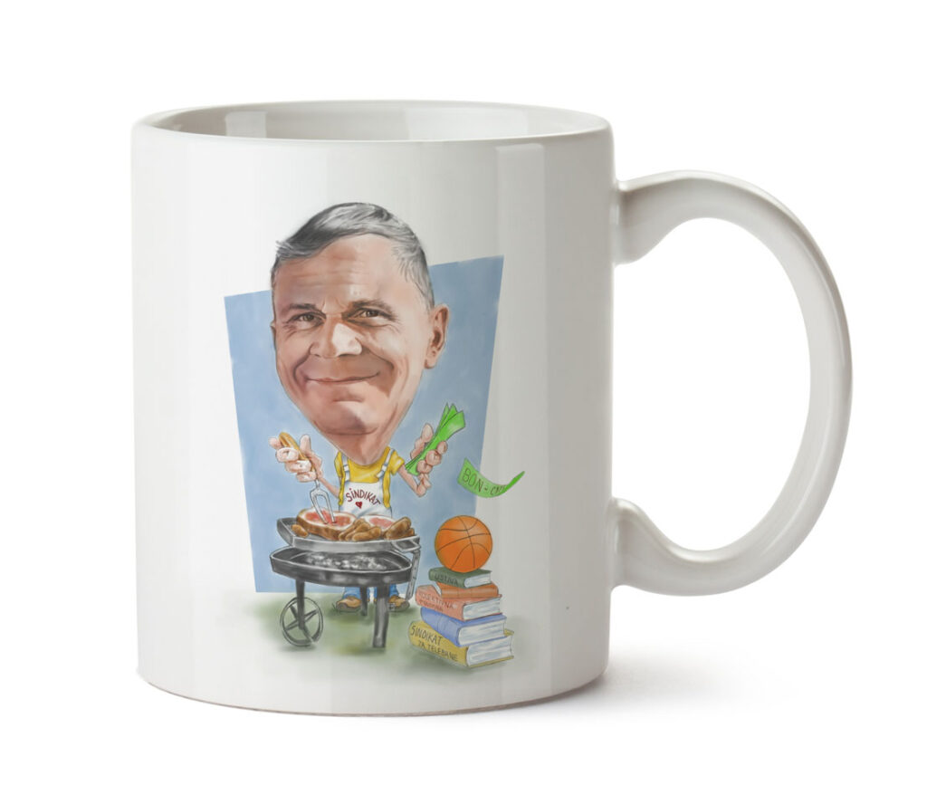 Karikatura na skodelici