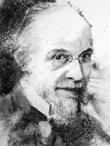 portret starejšega moškega z očali - glasbenik Satie Eric