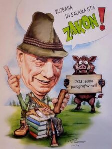 Karikatura pravnika in lovca